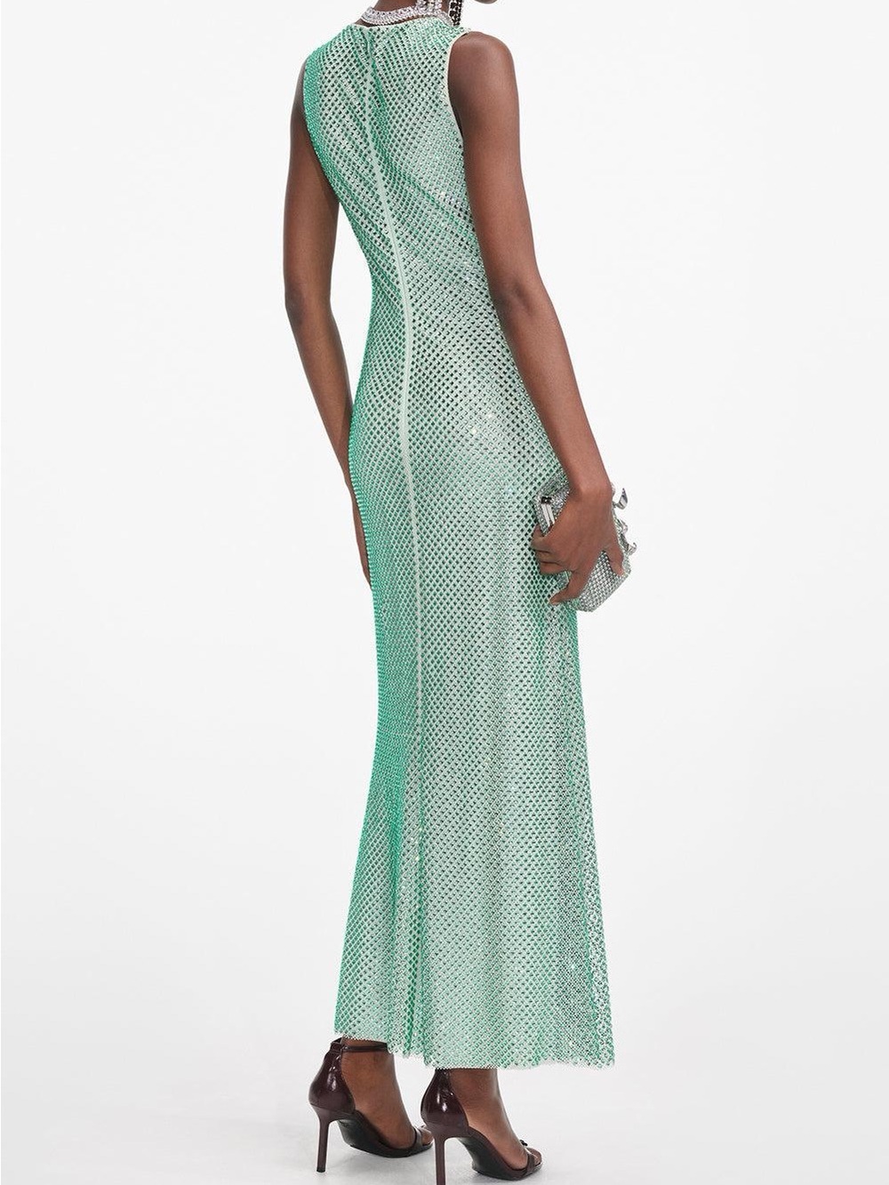 self-portrait Rhinestone Mesh Midi Dress - Picture 4 of 9